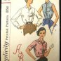 1950's Vintage Simplicity Sewing Pattern 2195 Blouse 3 Styles with Transfer Size 16 CUT