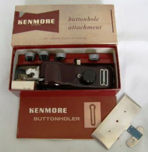 Vintage Sewing Machine Attachments Sears Kenmore Button Hole Buttonholer #104