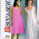 Butterick See and Sew Sewing Pattern B4101 Sleeveless Long or Short Tank Dress Size 14 16 18 UNCUT