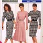 80's Butterick Fast and Easy Sewing Pattern 5756 Career Dress 3 Styles Size 6 8 10 UNCUT
