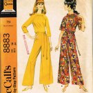 Vintage 1960's McCalls Sewing Pattern 8883 Raglan Sleeve Pantdress with Belt Size 14 UNCUT