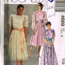 Long Short Dress Mother of the Bride Gown 90's McCalls Sewing Pattern 4669 Plus Size 18 UNCUT