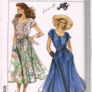 80's Simplicity Sewing Pattern 9195 Scoop Neck Dress with Sash Size 14, 16, 18, 20 Plus UNCUT