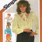 Vintage 1980's Simplicity Sewing Pattern 5303 Tie Collar Ruffled Blouse in 4 styles Size 12 UNCUT