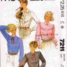 1980's McCalls Sewing Pattern 7211 Western Style Ruffled Blouse Long Sleeve in 4 styles Size 8 UNCUT