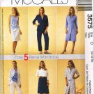 McCalls Sewing Pattern 3575 5 Piece Wardrobe Dress Shirt Top Pants Skirt Size 12 14 16 UNCUT