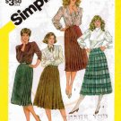 Vintage 1980's Simplicity Sewing Pattern 6082 Pleated Skirt in 4 Styles Size 12 UNCUT