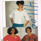 1980's Simplicity Easy to Sew Sewing Pattern 6913 Crop Top Blouse in 3 styles Size 6 8 10 UNCUT