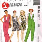 90's McCalls1 Hour Sewing Pattern 8214 T-Shirt Jumpsuit Romper Sash Size Small 8 10 UNCUT
