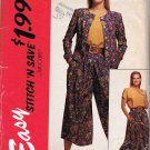 90's McCalls Easy Stitch n Save Sewing Pattern 6086 Jacket Blouse Split Skirt Size 8 10 12 14 UNCUT