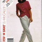 1990's McCalls Easy Stitch n Save Sewing Pattern 5345 Top Blouse Pants Size 12, 14, 16 UNCUT