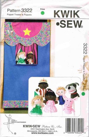 Kwik Sew Craft Sewing Pattern 3322 Puppet Theater and Puppets UNCUT UNOPENED