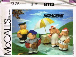 1980's McCalls Craft Sewing Pattern 8113 Hugachum Sports Figure Dolls Golfer Tennis Baseball UNCUT