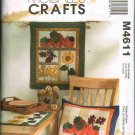 McCalls Craft Sewing Pattern M4611 Quilted Applique Wall Hanging Pillow Table Runner UNCUT