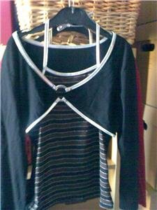 GIRLS SHRUG STYLE TOP BLACK AND SILVER AGE 8 YEARS NEW
