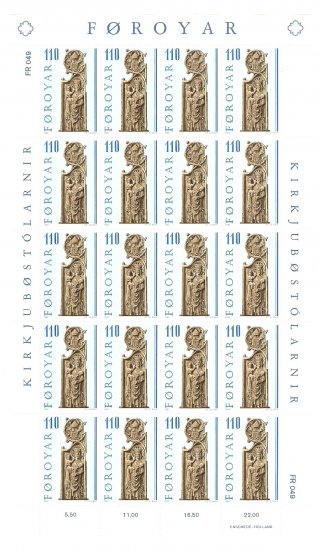 Denmark Faroe Islands stamps mint full sheet 1.10 Danish Kroner