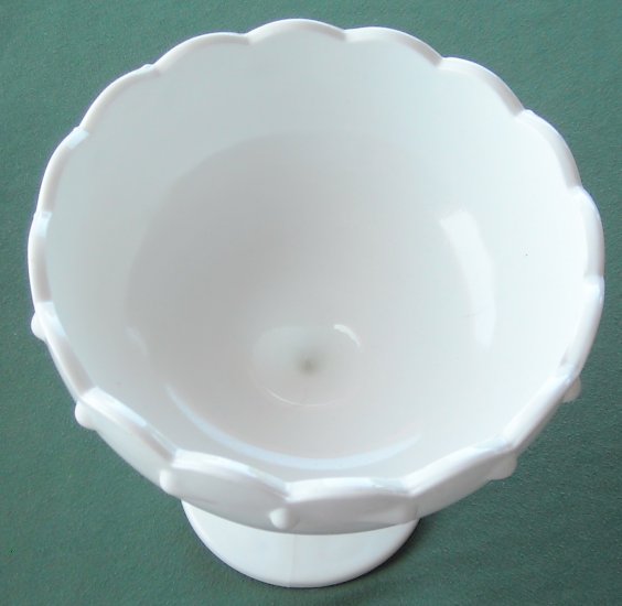 Vintage White Milk Glass Footed Large Bowl