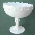 Vintage White Milk Glass Footed Large Bowl