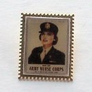 USPS Army Nurse Corps Postage Stamp Gold Tone Metal Tie Pin