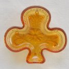 Indiana Amber Glass Clover Shaped Tray Nut Dish