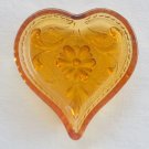 Indiana Glass Amber Heart Shaped Tray Nut Dish