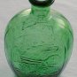 Vintage Green Glass Speckled Liberty Eagle Bottle Flask