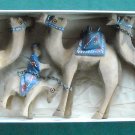 Vintage Camels And Donkey Olive Wood Set