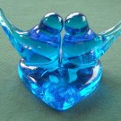 Vintage Cobalt Blue Glass Ron Ray Lovebirds 1988