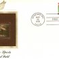 FDC Track and Field Postage 33 Cents Stamp and 22KT Gold Replica