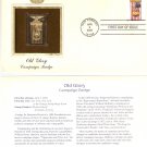 FDC Old Glory US Postage 37 Cents Stamp and 22KT Gold Replica