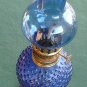 Vintage Miniature Oil Lamp Blue Shade And Hobnail Glass