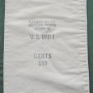 Vintage Retired Us Mint $50 Cents Coin Canvas Bag
