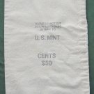 Vintage Retired Us Mint $50 Cents Coin Canvas Bag No 3