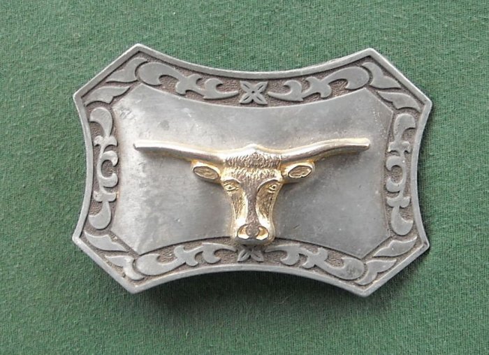 Texas Longhorn Steer Vintage Belt Buckle