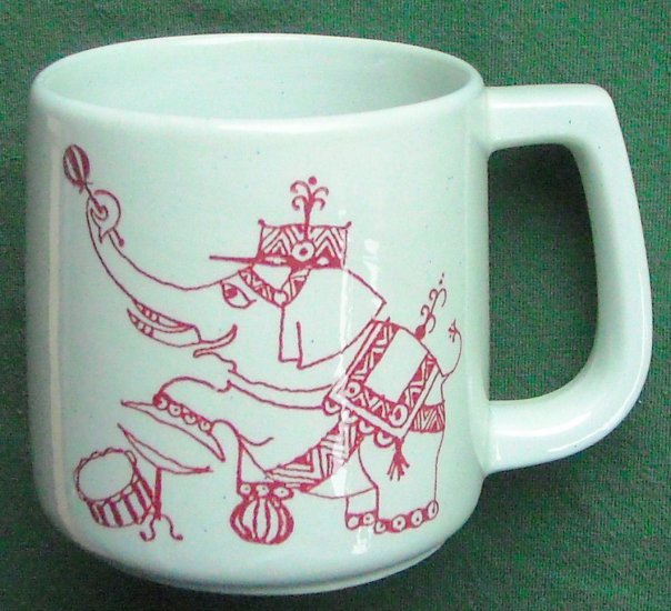 Bjorn Wiinblad Nymolle Elephant Circus Cup Mug