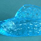 Vintage Art Glass Daisy Baby Shoe Blue