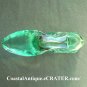 Vintage Fenton Art Glass Rose Shoe Slipper Green