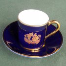 Limoges Cobalt Gold Demitasse Cup and Saucer Set Limoges Cobalt Gold Demitasse Cup and Saucer Set