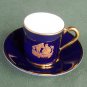 Limoges Cobalt Gold Demitasse Cup and Saucer Set