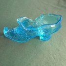 Mosser Aqua Blue Glass Victorian Style Rose Shoe