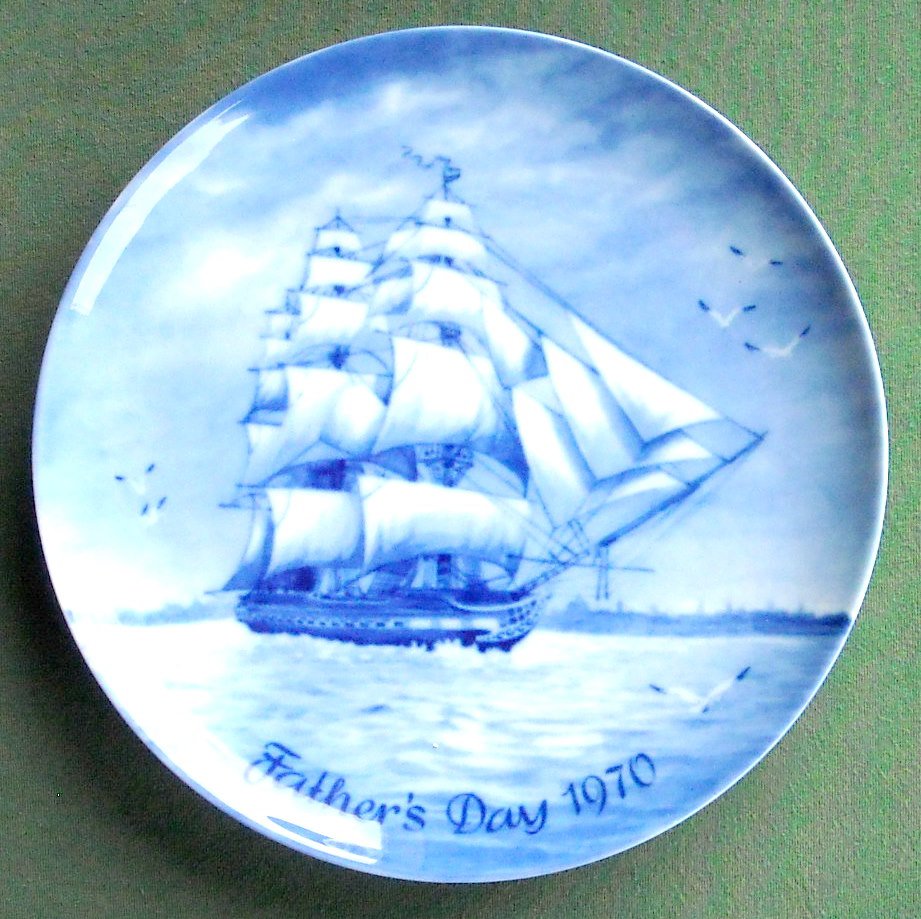 US Frigate Constitution Fathers Day 1970 Porcelain Plate