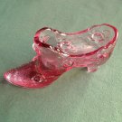 Fenton Art Glass Vintage Rose Cranberry Red Shoe