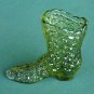 Fenton Art Glass Colonial Green Vintage Daisy Button High Shoe Boot