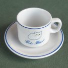 Porcelana Tsuji Gato Blanco Vintage Demitasse Cup Saucer Set