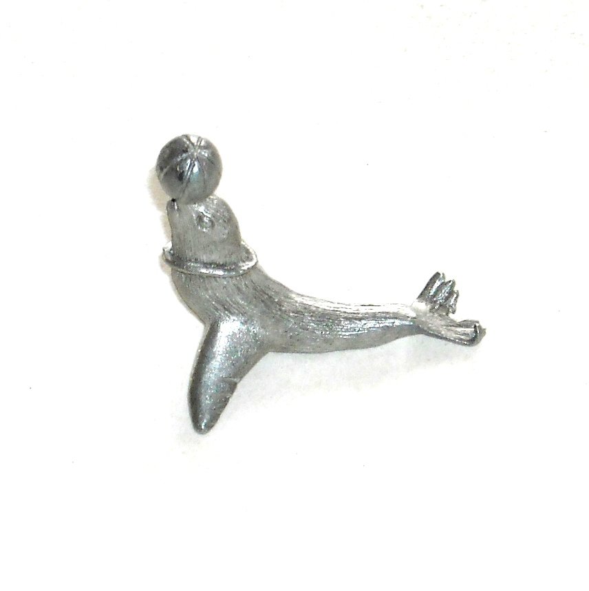 Vintage Circus Seal figurine Spoontiques solid pewter