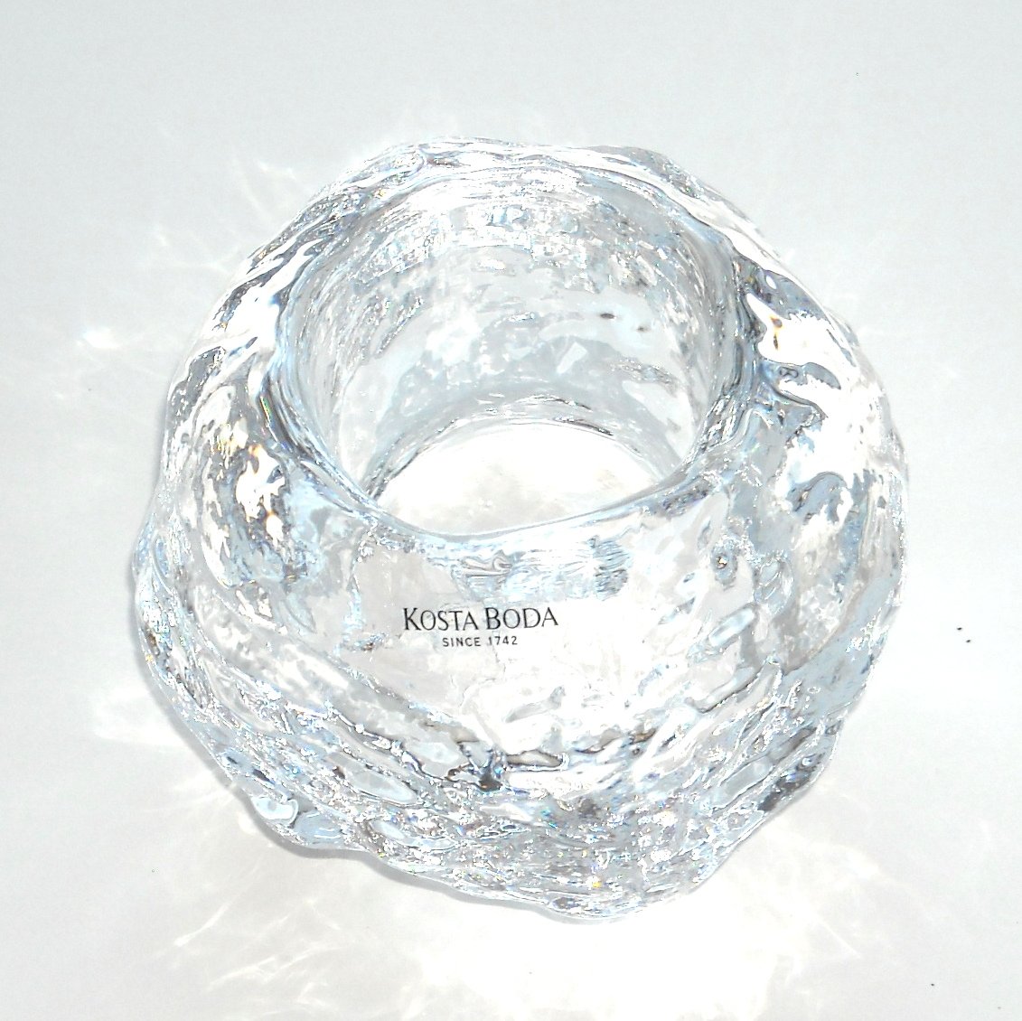 Kosta Boda Vintage Snowball Crystal Votive Candle Holder