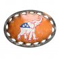 Vintage Republican Elephant Tony Lama Leather Belt Buckle
