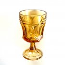 Vintage Anchor Hocking Fairfield Honey Amber Glass Goblet
