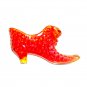 Vintage Fenton Art Glass Cat Hobnail Shoe Cranberry Red