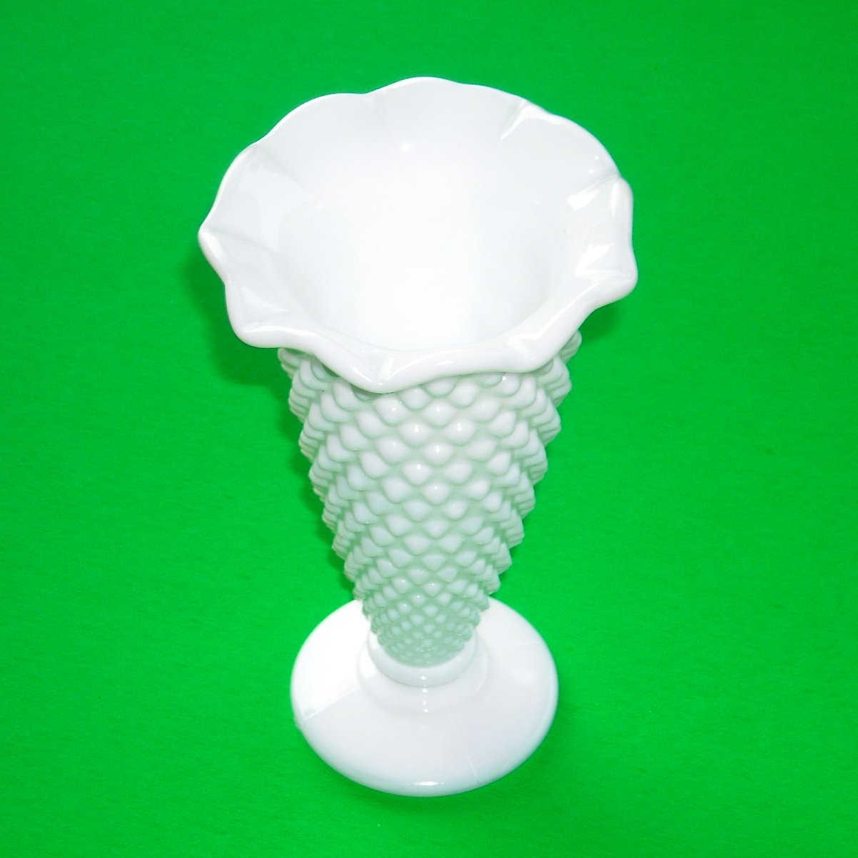 Vintage Hobnail White Milk Glass Vase